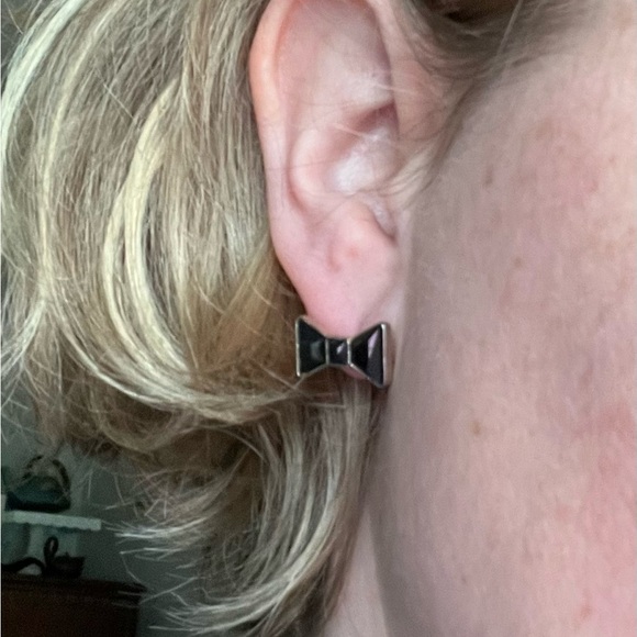 Black Tuxedo Bow Studs - Picture 3 of 3